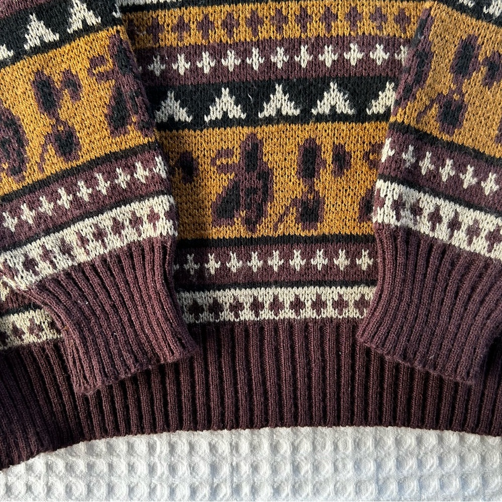 Vintage Grandpa Sweater Eclectic Grandpa Dad 90s Preppy Southwestern Aztec - Picture 5 of 10